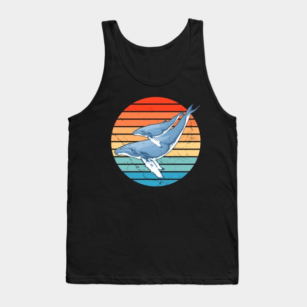 Humpback Whales 60s Sunset Tank Top by NicGrayTees